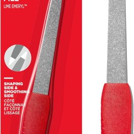 Revlon Emeryl File, Metal Nail Filer With Easy Grip Handle & Double-Sided Fingernail Buffer For Precise Manicure Shaping & Smoothing, 1 Count
